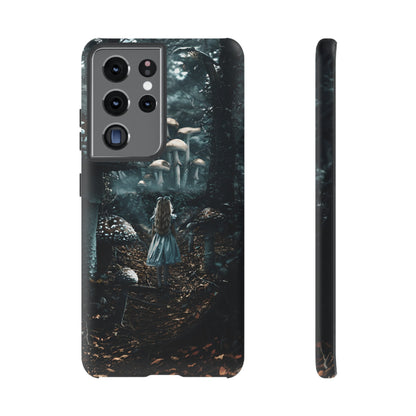 Alice in the Mushroom Forest Phone Case – Fantasy Wonderland Design for iPhone, Samsung Galaxy, and Google Pixel Devices