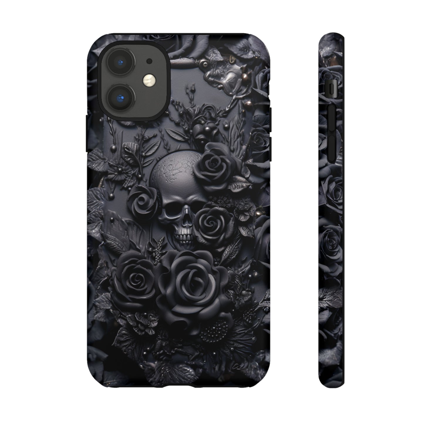 Gothic Black Roses Tough Phone Case – Elegant Dark Floral Design for iPhone, Samsung Galaxy, and Google Pixel Devices