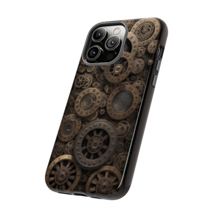 Gearworks 3 Phone Case – Steampunk Victorian Design with Gears and Clockwork for iPhone, Samsung Galaxy, and Google Pixel Devices