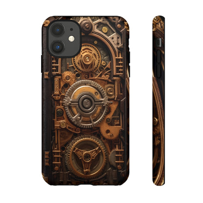 Gearworks Tough Phone Case – Steampunk Clockwork Design for iPhone, Samsung Galaxy, and Google Pixel Devices