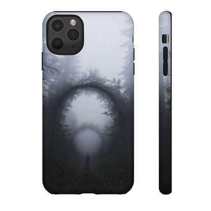 Mystical Forest Portal Phone Case - Atmospheric Foggy Path with Enchanted Tunnel For iPhone, Samsung Galaxy, and Google Pixel Devices.