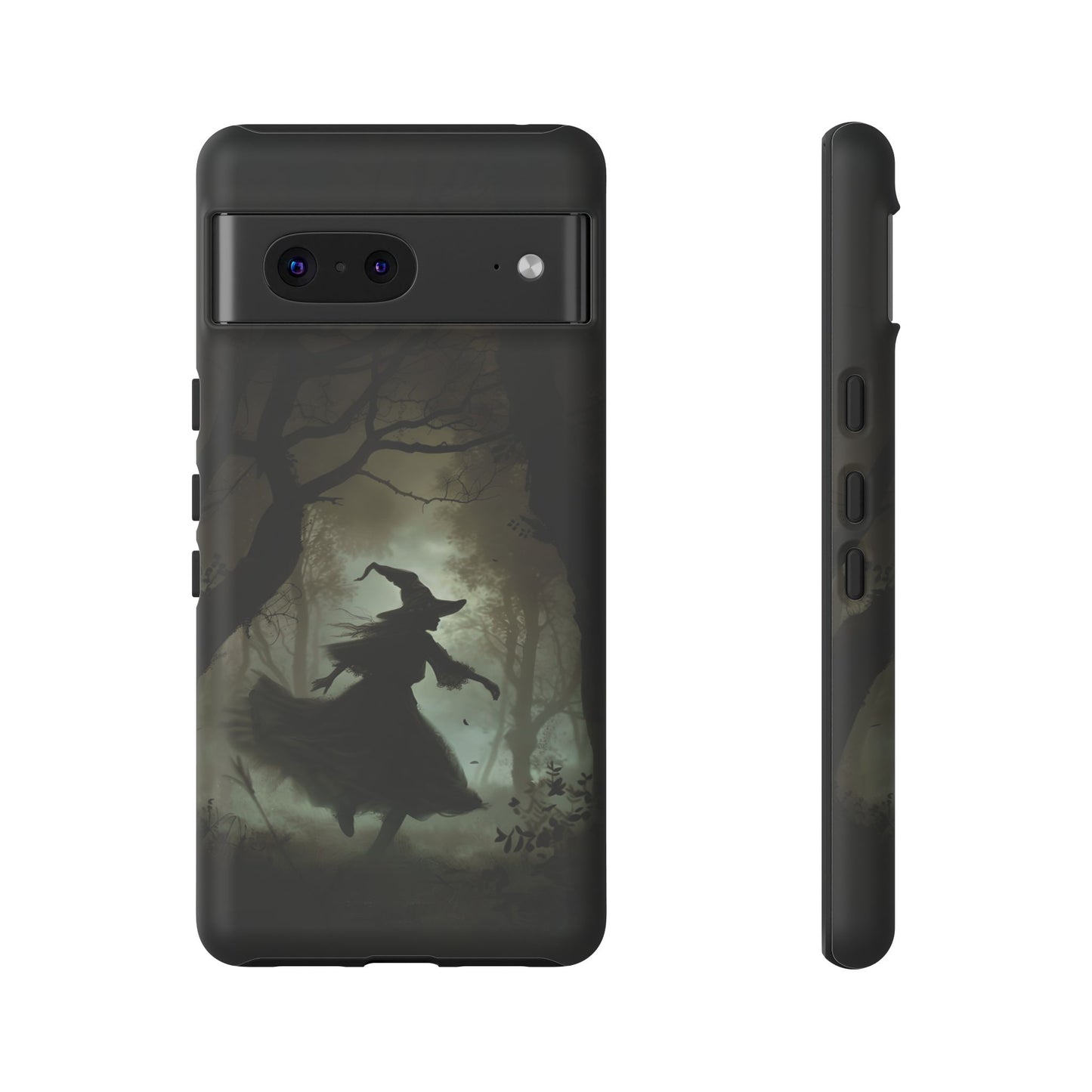 Spooky Witch Silhouette Phone Case - Halloween Dark Art Design for iPhone, Samsung Galaxy, and Google Pixel Devices