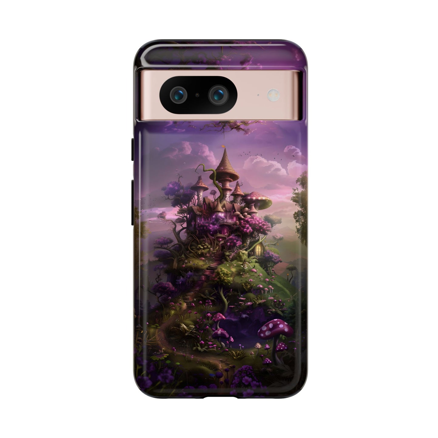 Enchanted Fairy Castle Phone Case - Magical Purple Fantasy Art for iPhone, Samsung Galaxy and Google Pixel Devices