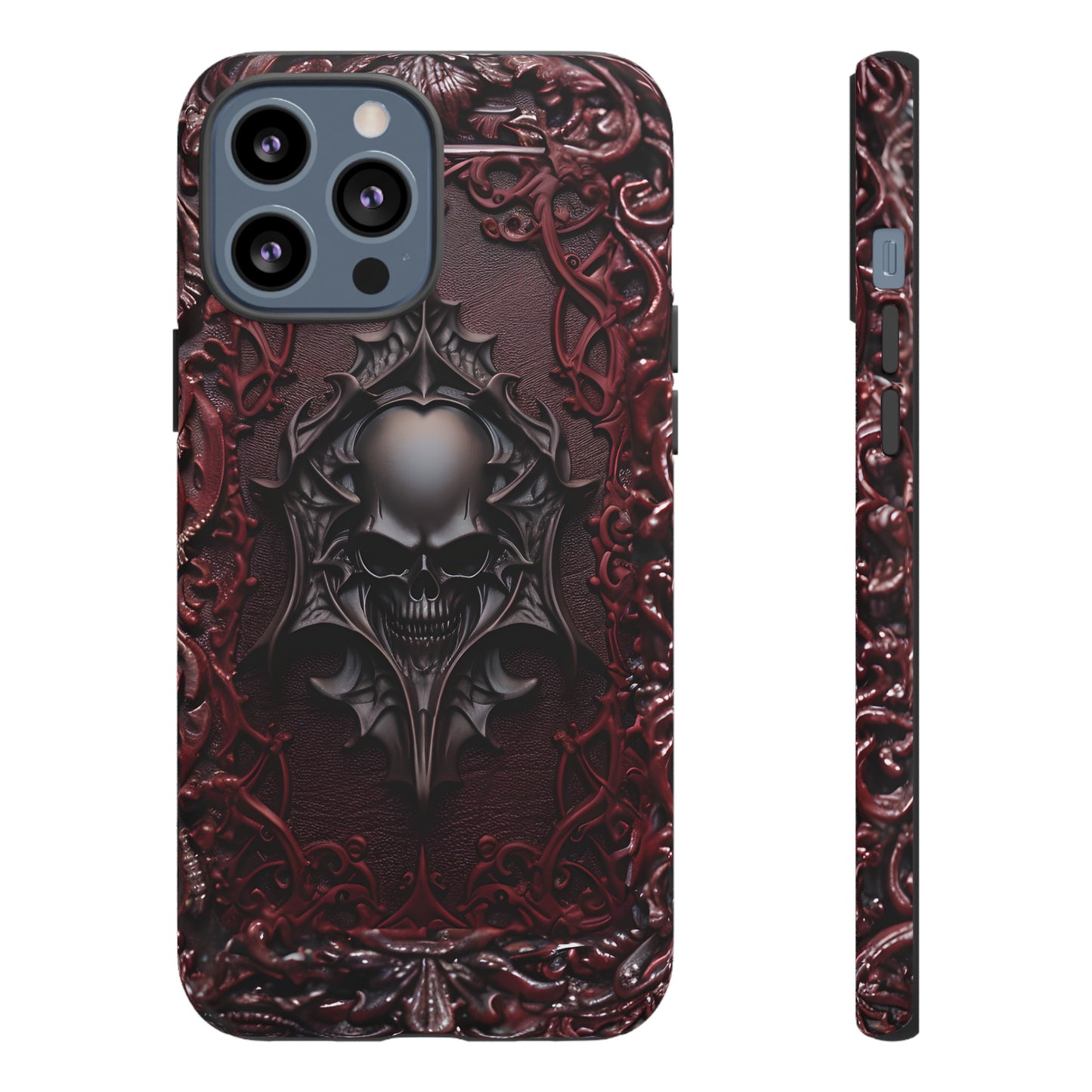 Vampiric Tough Phone Case – Gothic Skull Vampire Design for iPhone, Samsung Galaxy, and Google Pixel Devices