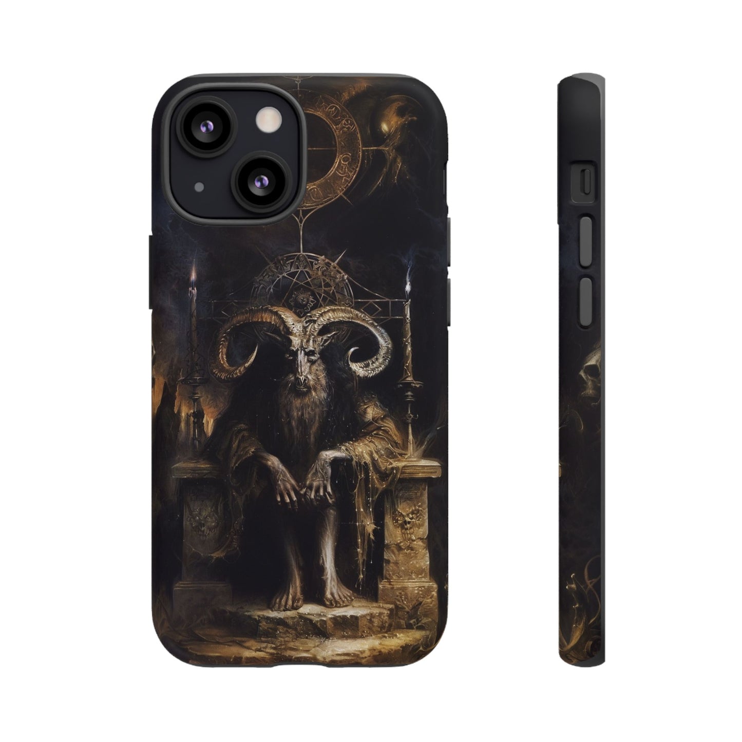 Dark Gothic Goat Demon Phone Case - Occult Horned Beast Art Design