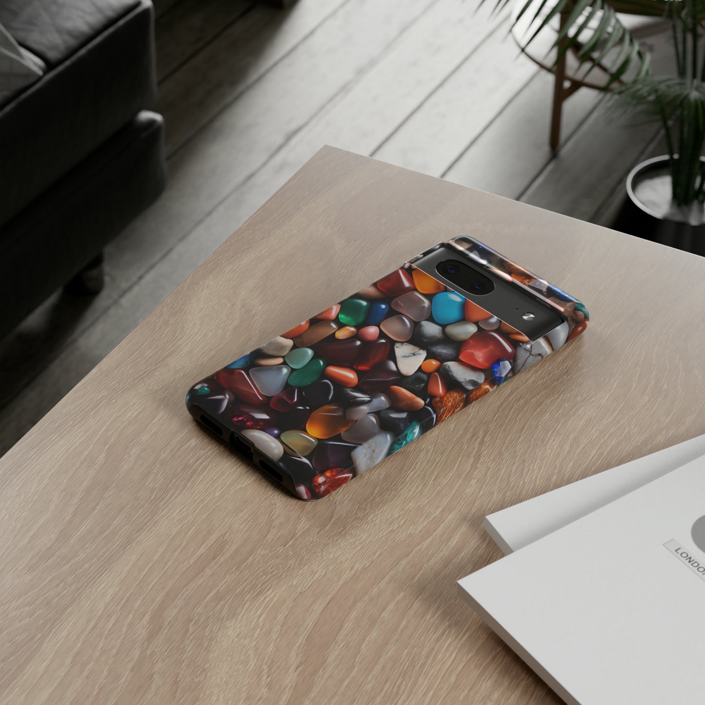 Colorful Stones Phone Case – Vibrant Polished Gemstone Design for iPhone, Samsung Galaxy, and Google Pixel Devices