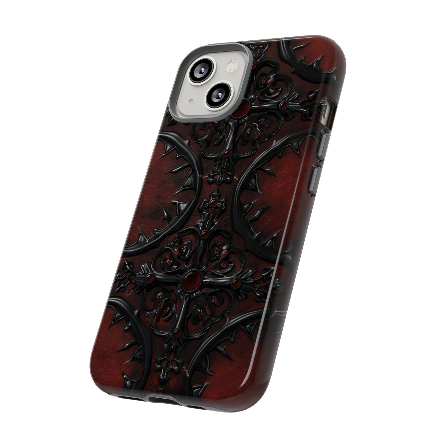 Vampiric Leather Phone Case for iPhone, Samsung Galaxy, and Google Pixel Devices - Gothic Ornate Design