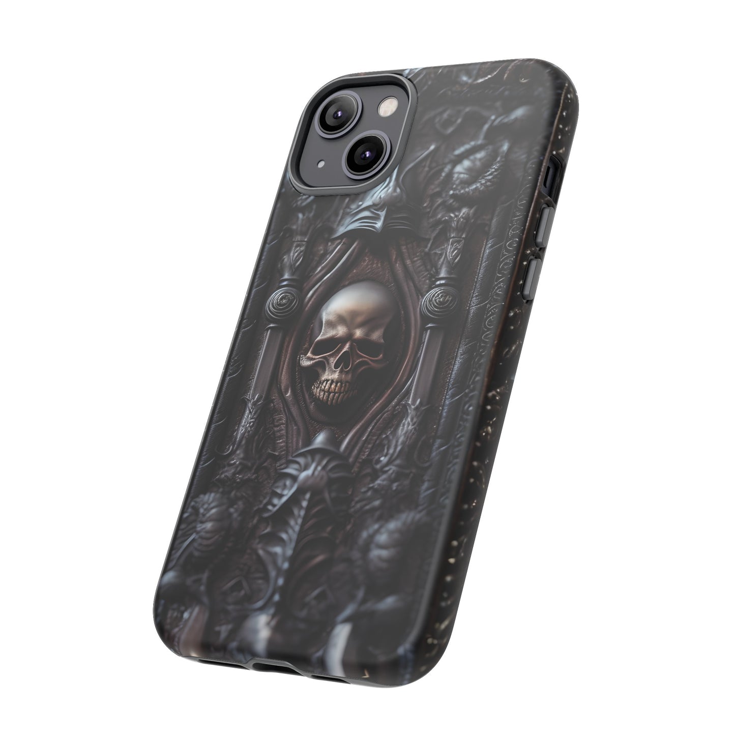 Dark Grimoire of Death Tough Phone Case – Gothic Skull Vampiric Design for iPhone, Samsung Galaxy, and Google Pixel Devices