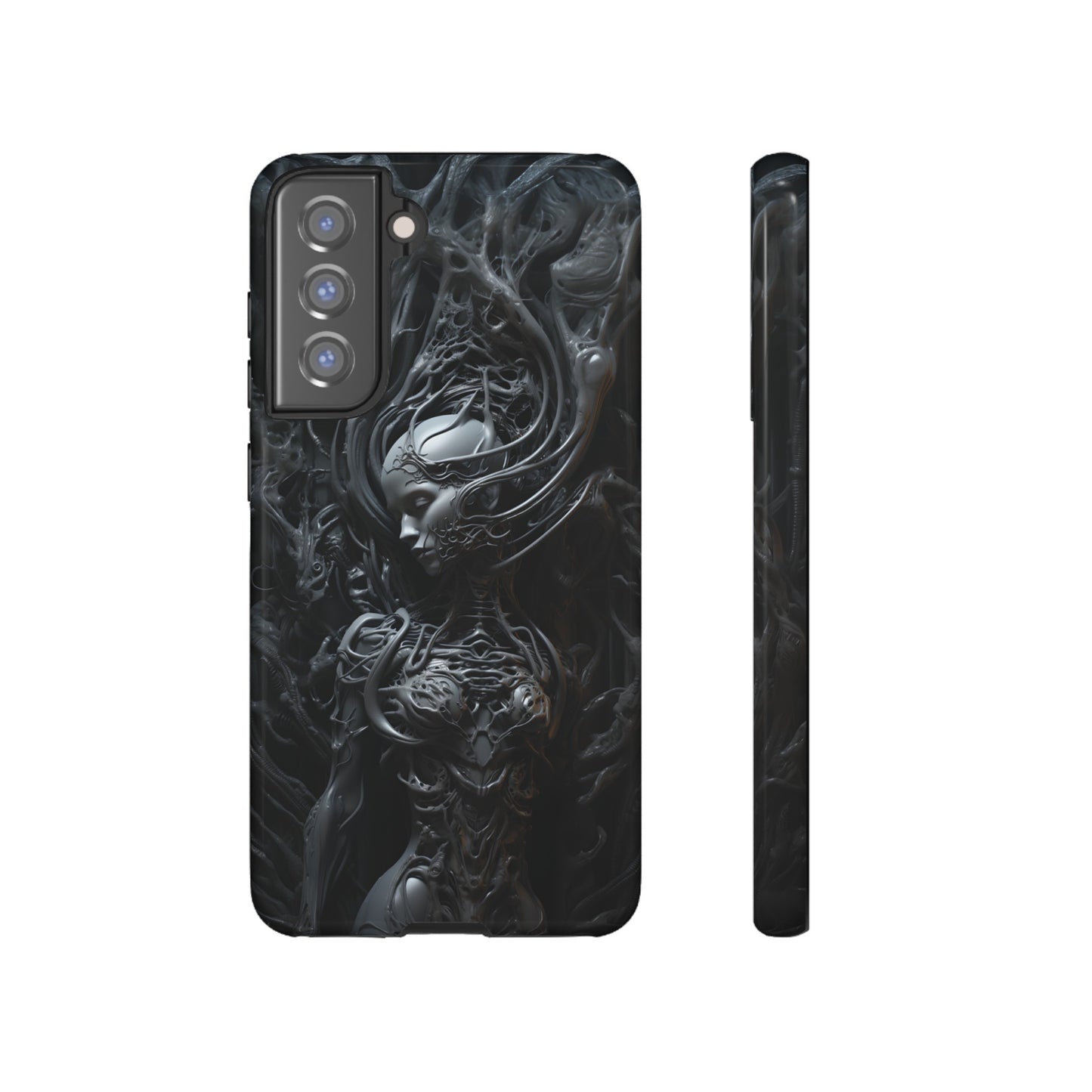 Biomechanical Beauty Phone Case – Futuristic Alien Design for iPhone, Samsung Galaxy, and Google Pixel Devices