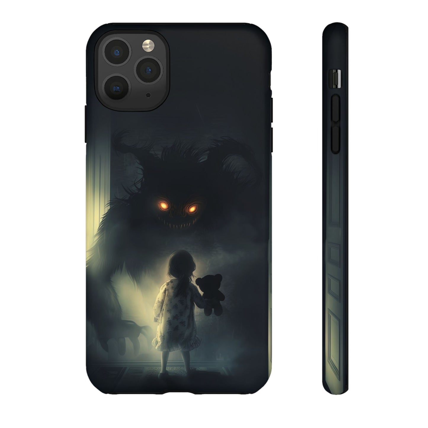 A Child Facing A Terrifying Monster Phone Case - for iPhone, Samsung Galaxy, and Google Pixel Devices