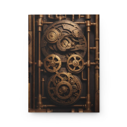 Steampunk Pipes and Gears Hardcover Notebook – Retro-Futuristic Journal for Creative Writing and Sketching