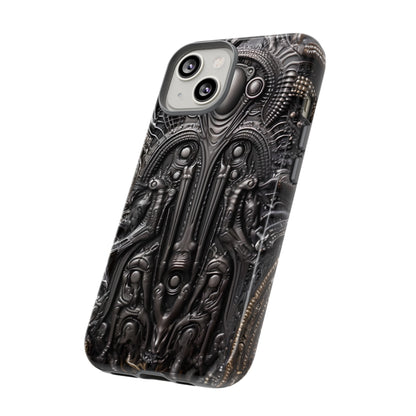 Biomechanical Horror Phone Case – Dark Sci-Fi Design for iPhone, Samsung Galaxy, Google Pixel Devices