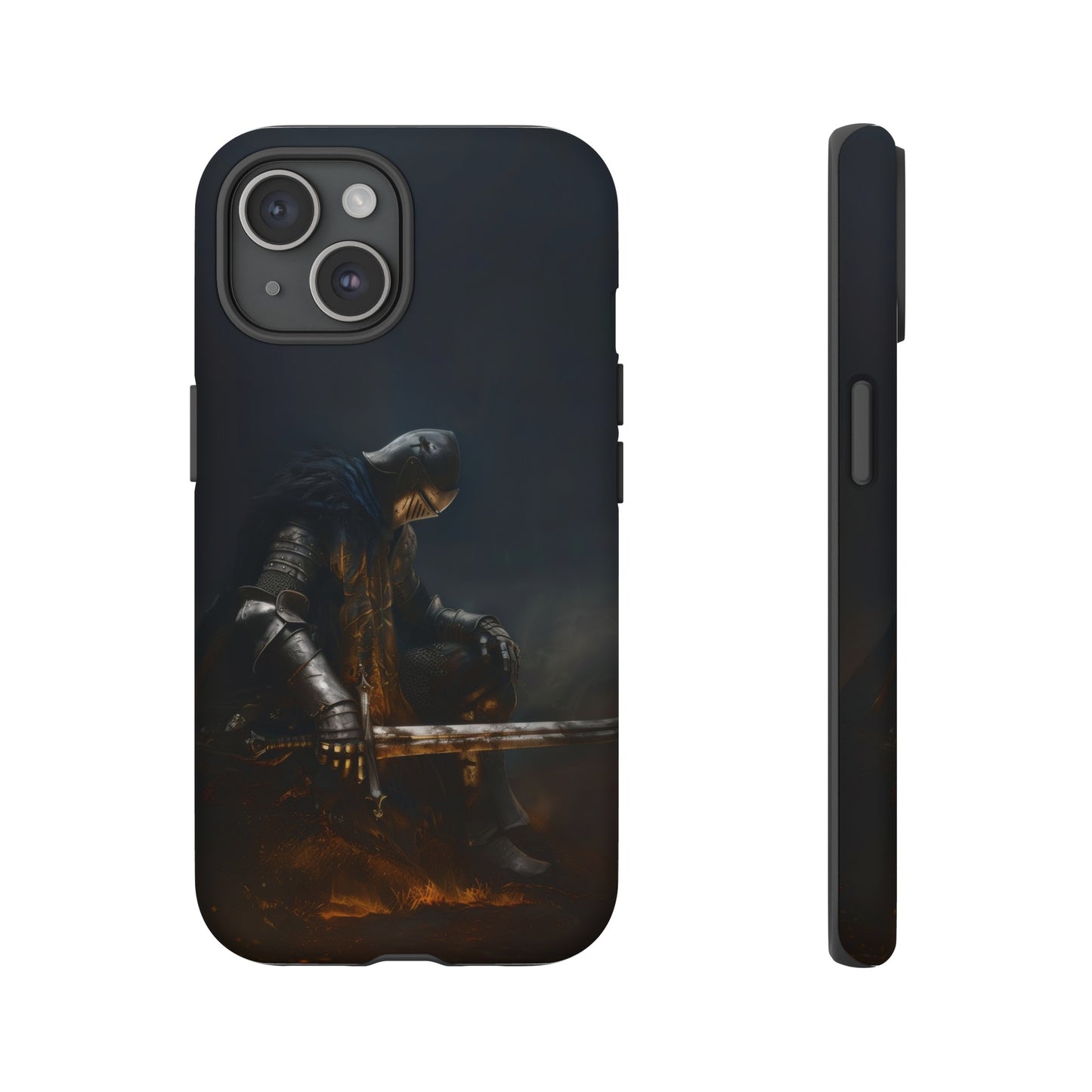 Dark Knight of the Abyss Phone Case - iPhone, Samsung Galaxy, Google Pixel - Epic Medieval Warrior Art, Protective Case, Fantasy Art