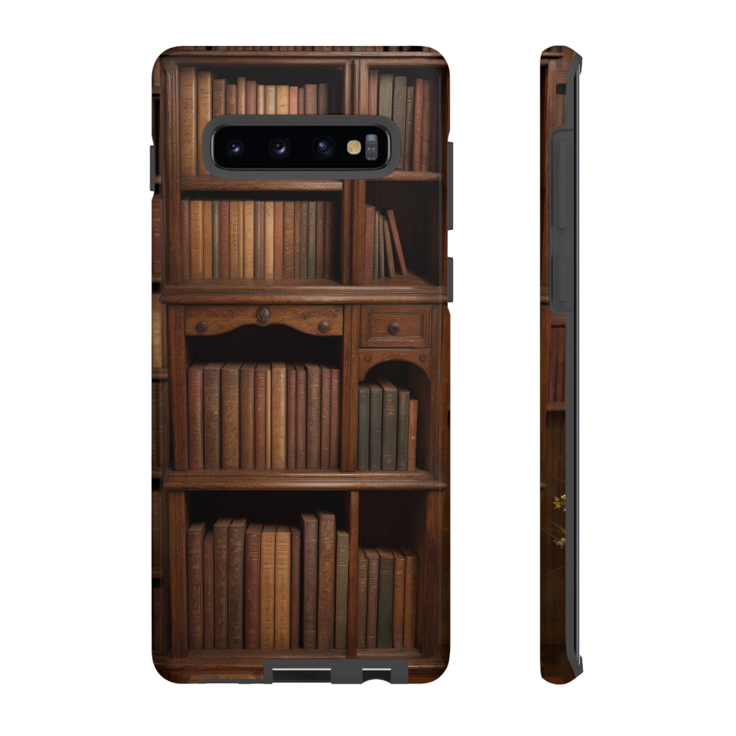 Book Shelf Phone Case – Vintage Library Design for iPhone, Samsung Galaxy, and Google Pixel Devices