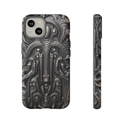 Biomechanical Horror Phone Case – Dark Sci-Fi Design for iPhone, Samsung Galaxy, Google Pixel Devices