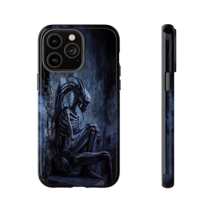 Gothic Alien Skeleton iPhone Case - Sci-Fi Horror Design