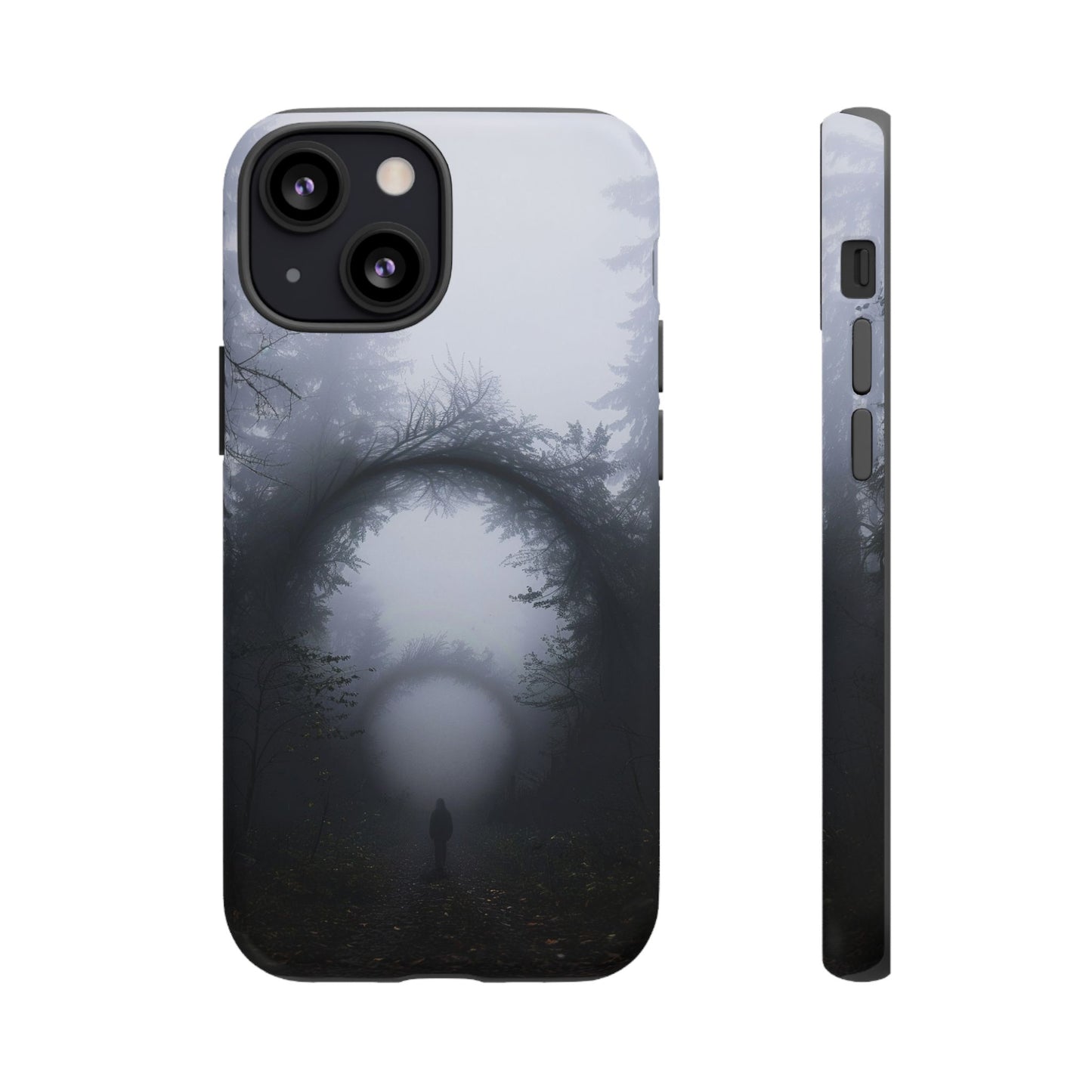 Mystical Forest Portal Phone Case - Atmospheric Foggy Path with Enchanted Tunnel For iPhone, Samsung Galaxy, and Google Pixel Devices.