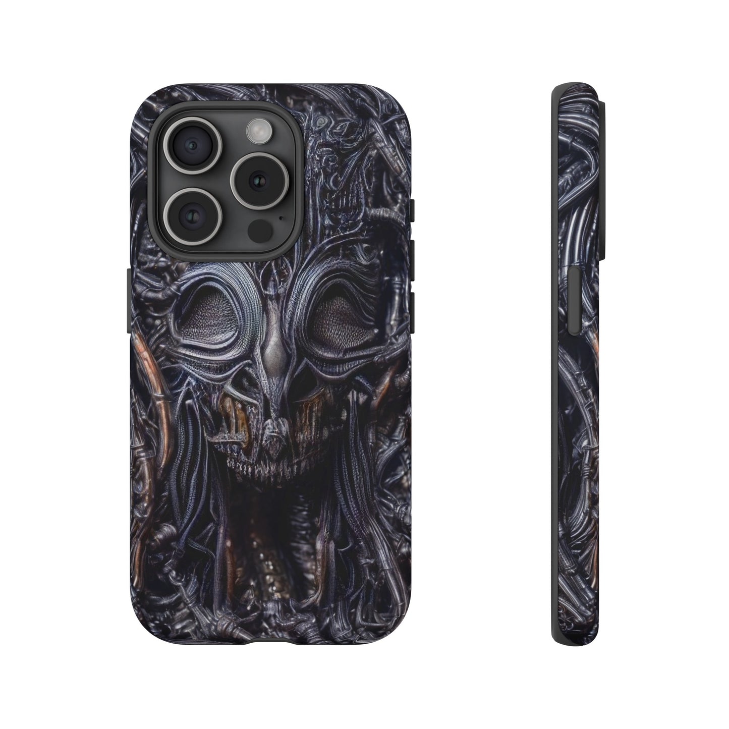 Biomechanical Horror 2 Phone Case – Futuristic Alien Horror Design for iPhone, Samsung Galaxy, and Google Pixel Devices