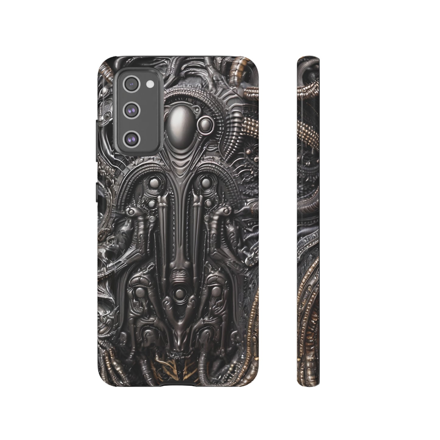 Biomechanical Horror Phone Case – Dark Sci-Fi Design for iPhone, Samsung Galaxy, Google Pixel Devices