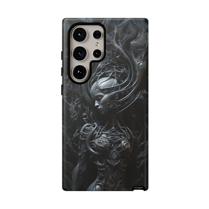 Biomechanical Beauty Phone Case – Futuristic Alien Design for iPhone, Samsung Galaxy, and Google Pixel Devices