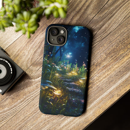 Fireflies in the Forest Tough Phone Case – Enchanting Summer Night Design for iPhone, Samsung Galaxy, and Google Pixel Devices