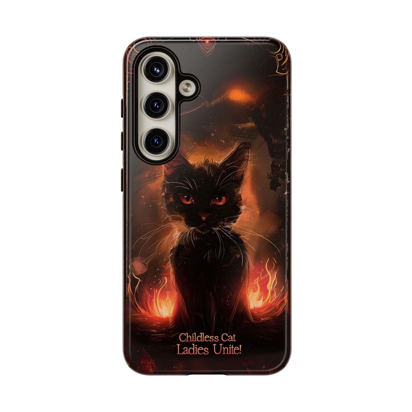 Childless Cat Ladies Unite Phone Case - Gothic Black Cat For iPhone, Samsung Galaxy, and Google Pixel Devices