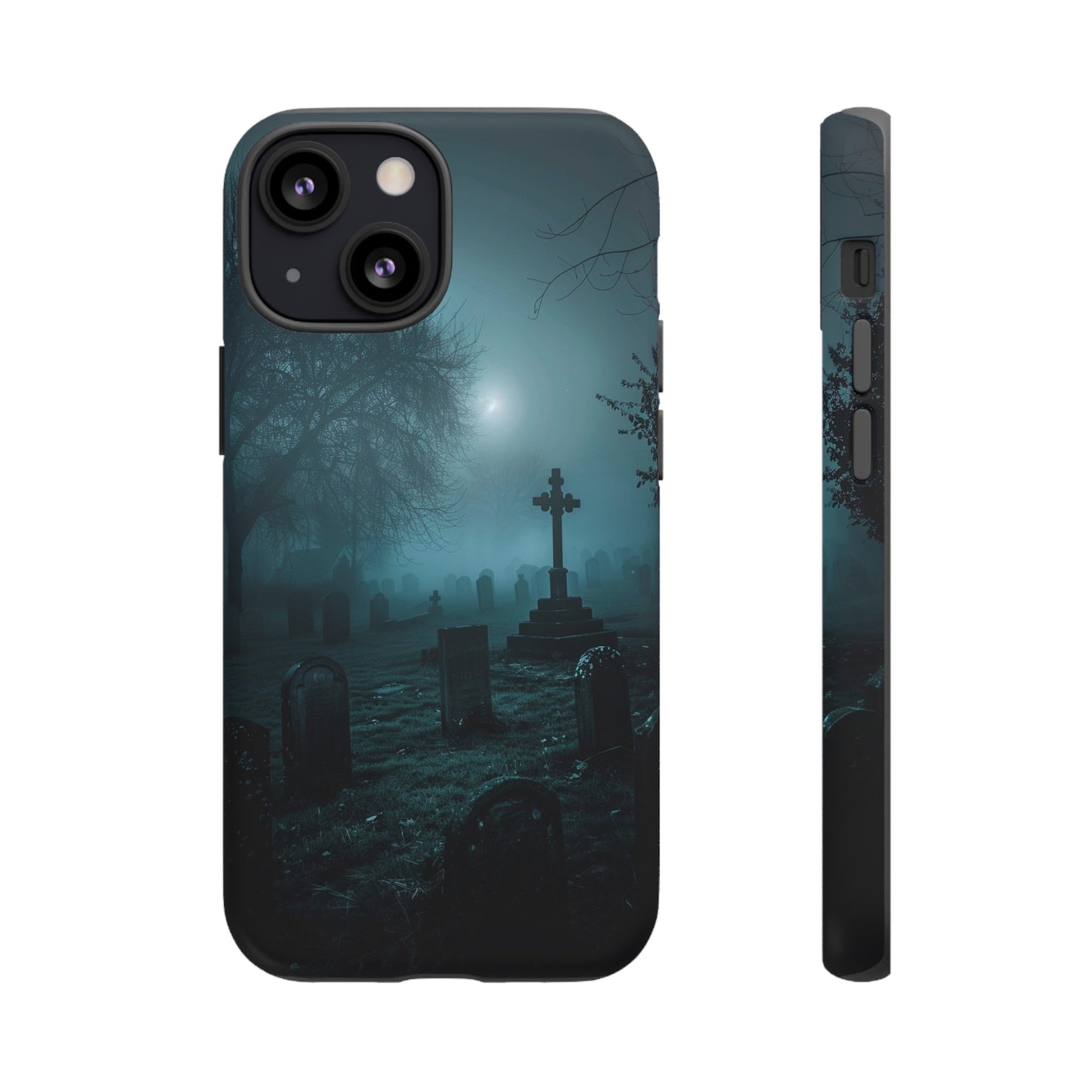 Graveyard at Night Phone Case – Eerie Cemetery Design for iPhone, Samsung Galaxy, and Google Pixel Devices