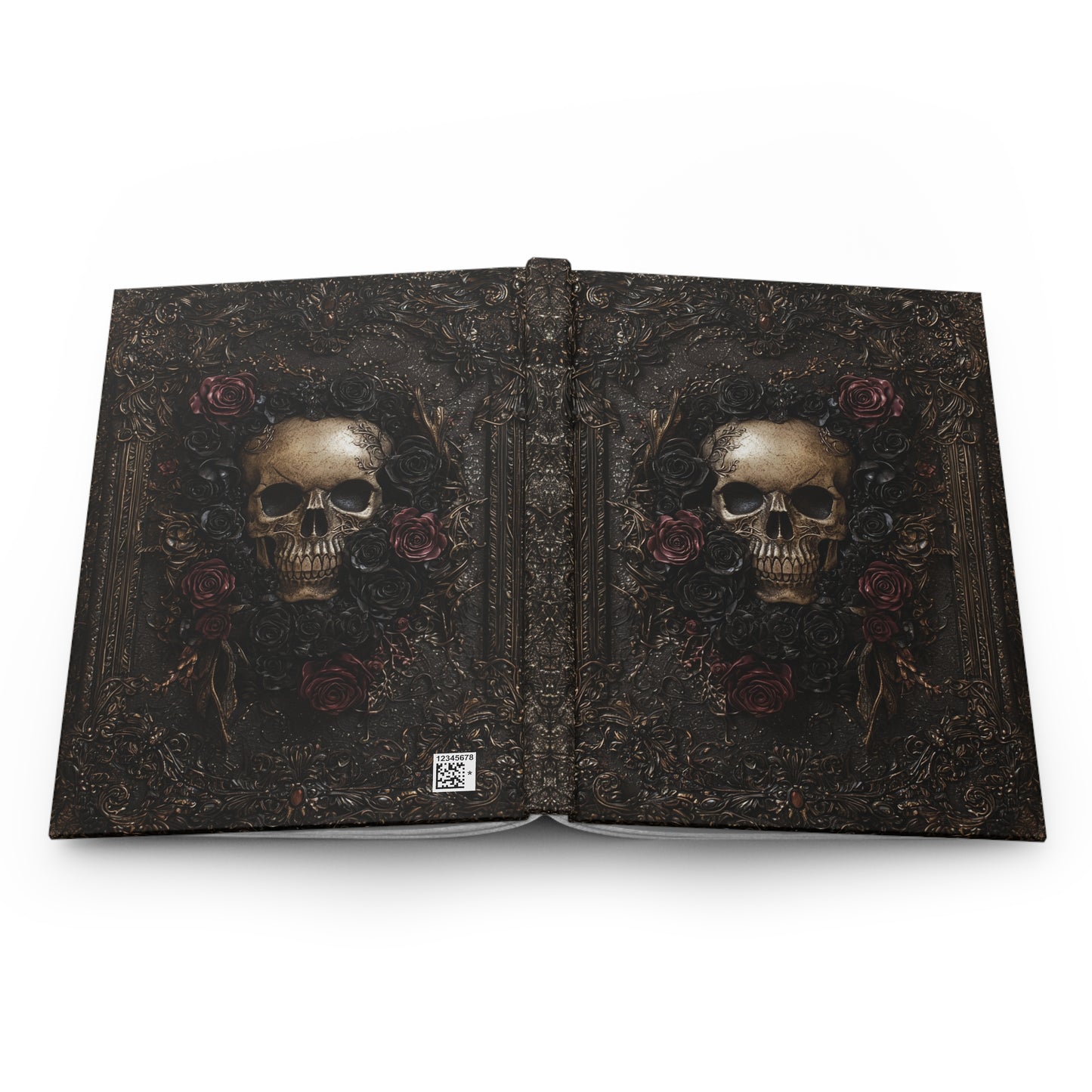 Vintage Skull and Roses Hardcover Journal - Gothic Dark Art Notebook for Writing & Sketching