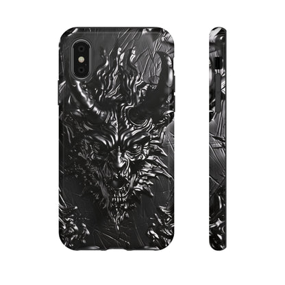 Silver Devil Phone Case – Gothic Demon Design for iPhone, Samsung Galaxy, and Google Pixel Devices