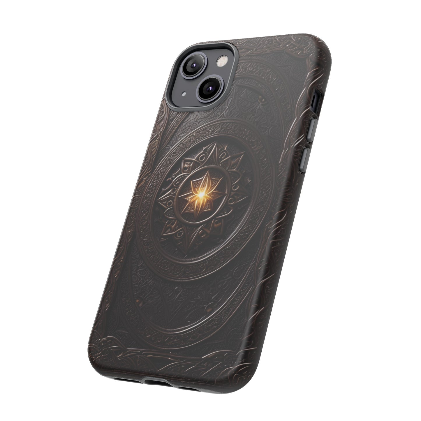 Intricate Leather Flower Tough Phone Case – Elegant Floral Design for iPhone, Samsung Galaxy, and Google Pixel Devices