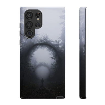 Mystical Forest Portal Phone Case - Atmospheric Foggy Path with Enchanted Tunnel For iPhone, Samsung Galaxy, and Google Pixel Devices.