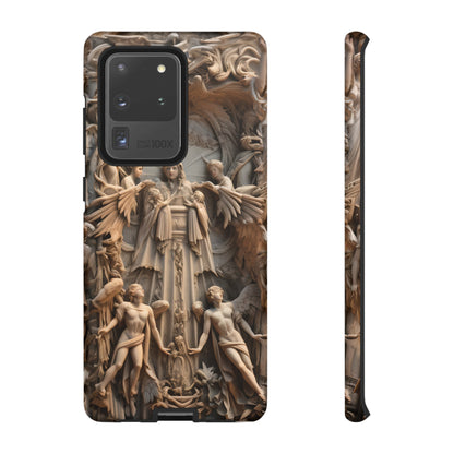 Angelic Statue Phone Case – Heavenly Gothic Marble Design for iPhone, Samsung Galaxy, and Google Pixel Devices