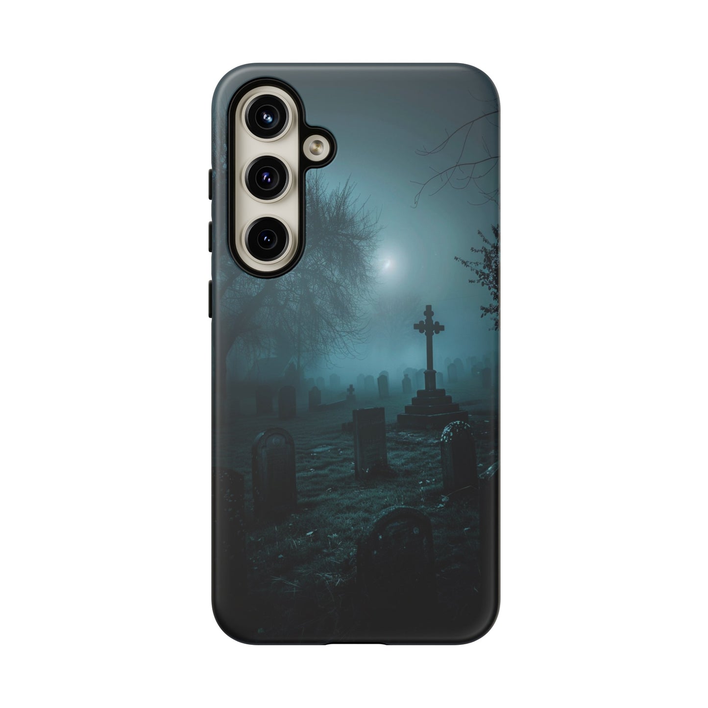 Graveyard at Night Phone Case – Eerie Cemetery Design for iPhone, Samsung Galaxy, and Google Pixel Devices