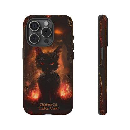 Childless Cat Ladies Unite Phone Case - Gothic Black Cat For iPhone, Samsung Galaxy, and Google Pixel Devices