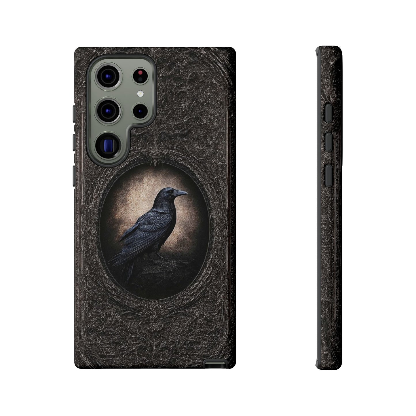 Gothic Raven Phone Case - Mysterious Dark Bird Design