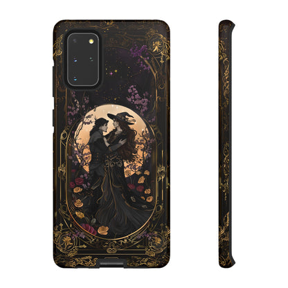 Gothic Romance Phone Case - Enchanted Witch and Lover Design for iPhone, Samsung Galaxy, and Google Pixel Devices