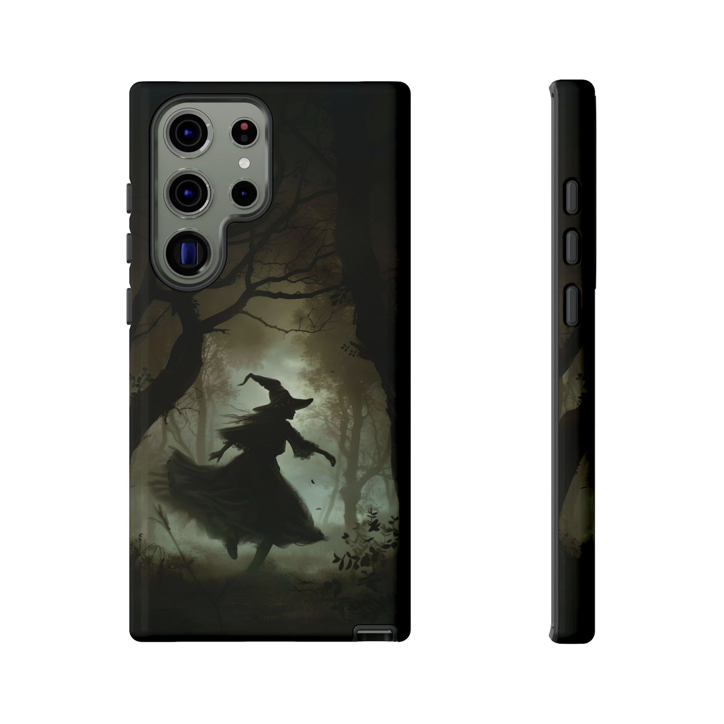 Spooky Witch Silhouette Phone Case - Halloween Dark Art Design for iPhone, Samsung Galaxy, and Google Pixel Devices