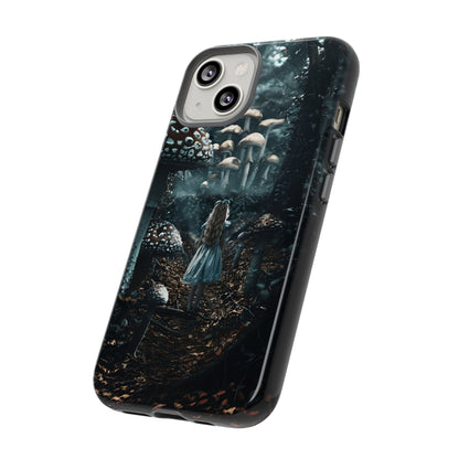 Alice in the Mushroom Forest Phone Case – Fantasy Wonderland Design for iPhone, Samsung Galaxy, and Google Pixel Devices