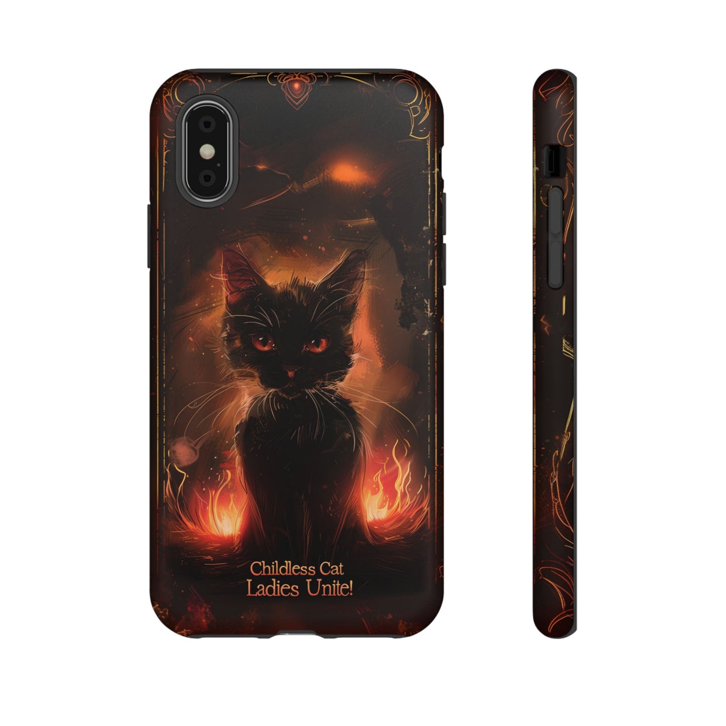 Childless Cat Ladies Unite Phone Case - Gothic Black Cat For iPhone, Samsung Galaxy, and Google Pixel Devices