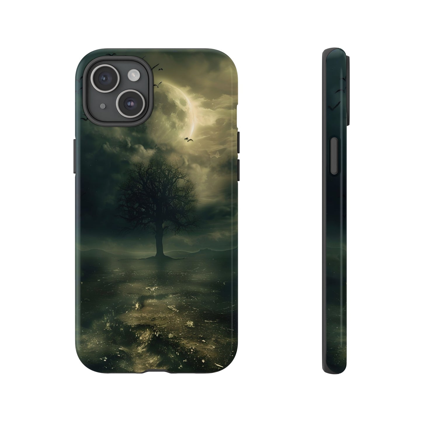 The Tree of Desolation Phone Case – Dark Fantasy Gothic Art with Full Moon for iPhone, Samsung Galaxy, and Google Pixel Devices