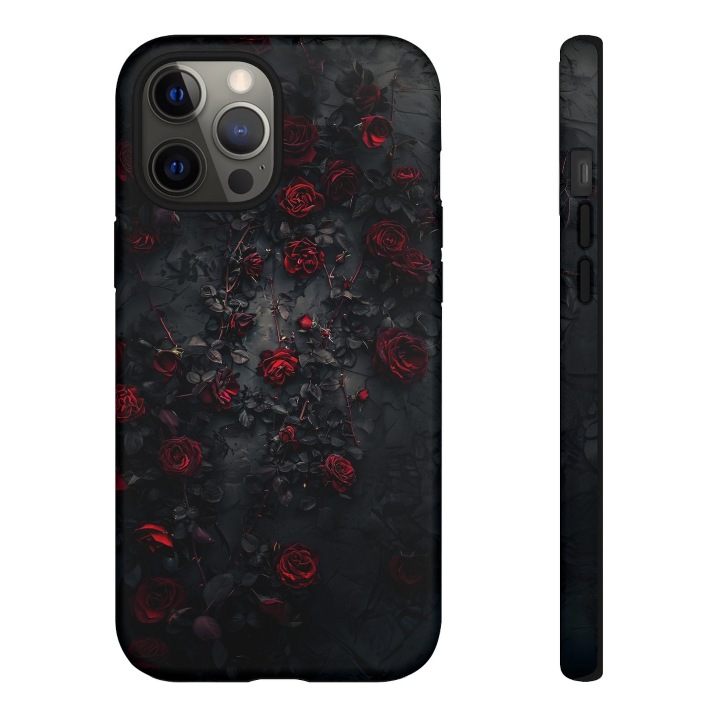 Gothic Roses Tough Phone Case – Elegant Dark Floral Design for iPhone, Samsung Galaxy, and Google Pixel Devices