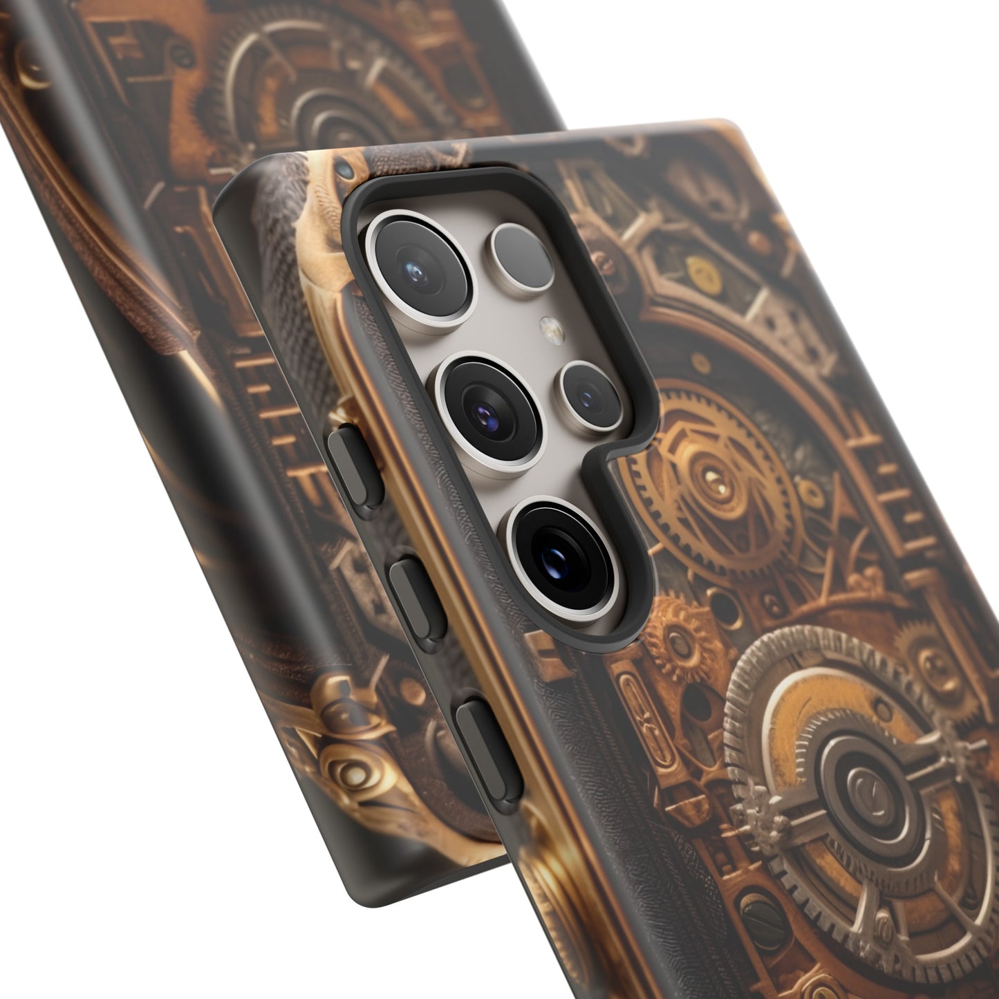 Gearworks Tough Phone Case – Steampunk Clockwork Design for iPhone, Samsung Galaxy, and Google Pixel Devices