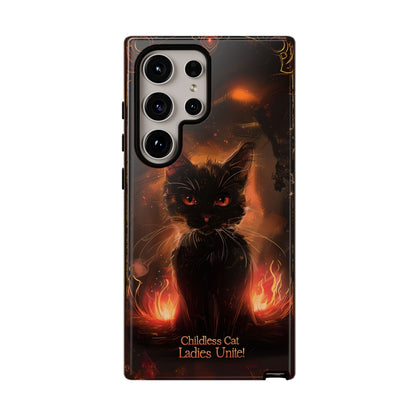 Childless Cat Ladies Unite Phone Case - Gothic Black Cat For iPhone, Samsung Galaxy, and Google Pixel Devices