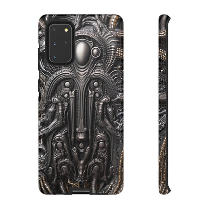 Biomechanical Horror Phone Case – Dark Sci-Fi Design for iPhone, Samsung Galaxy, Google Pixel Devices