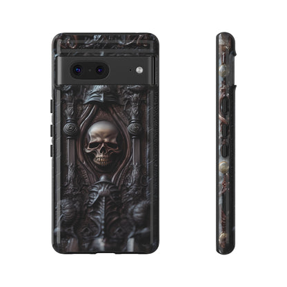 Dark Grimoire of Death Tough Phone Case – Gothic Skull Vampiric Design for iPhone, Samsung Galaxy, and Google Pixel Devices