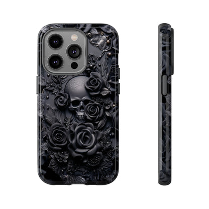 Gothic Black Roses Tough Phone Case – Elegant Dark Floral Design for iPhone, Samsung Galaxy, and Google Pixel Devices