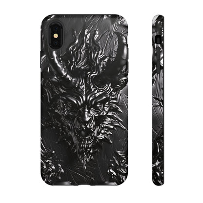 Silver Devil Phone Case – Gothic Demon Design for iPhone, Samsung Galaxy, and Google Pixel Devices