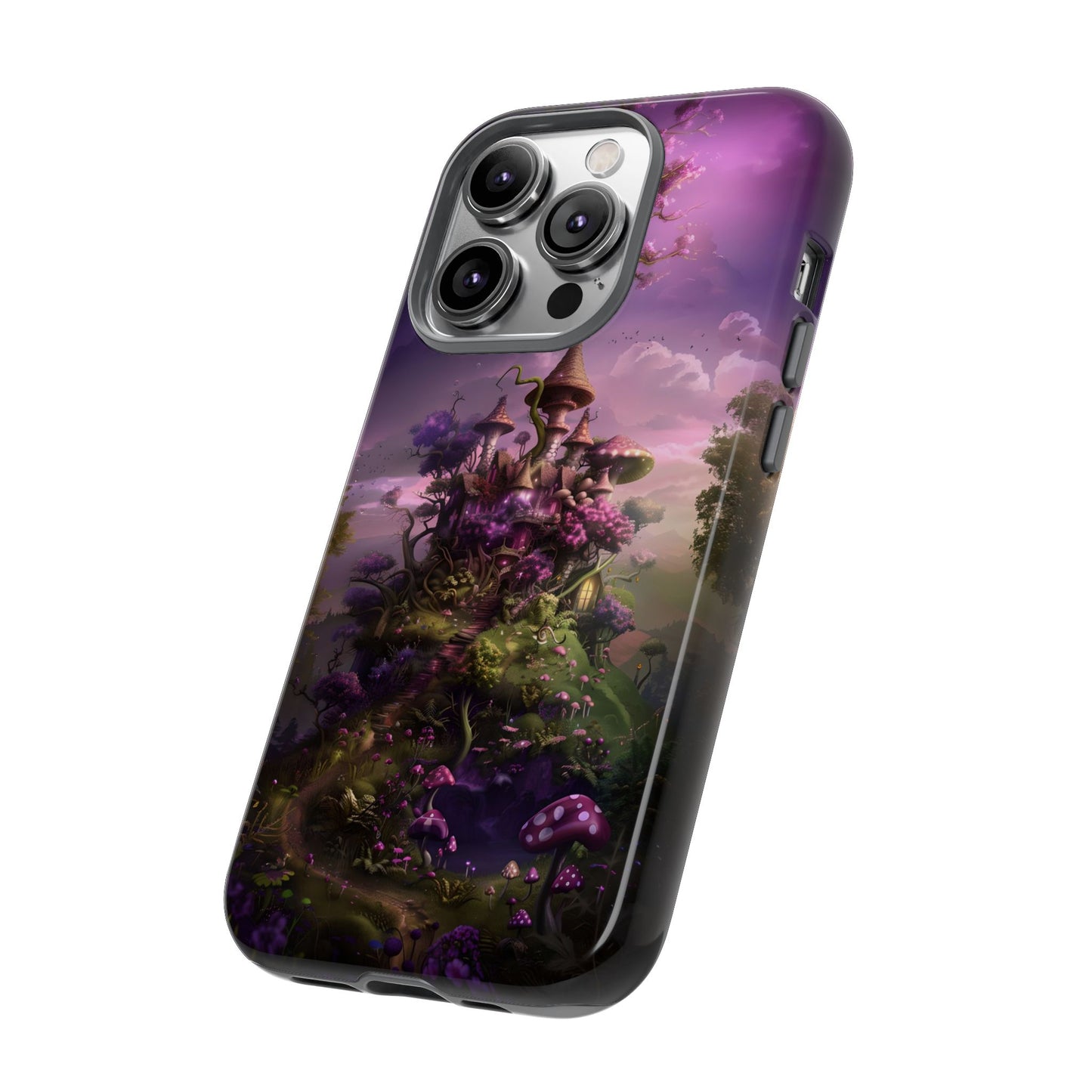 Enchanted Fairy Castle Phone Case - Magical Purple Fantasy Art for iPhone, Samsung Galaxy and Google Pixel Devices