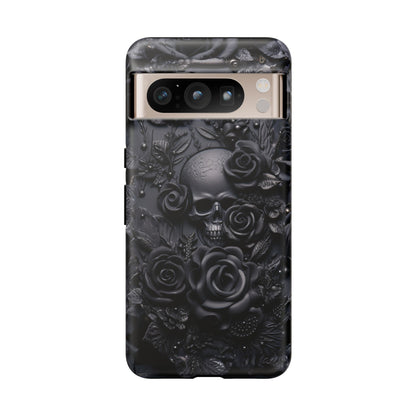 Gothic Black Roses Tough Phone Case – Elegant Dark Floral Design for iPhone, Samsung Galaxy, and Google Pixel Devices