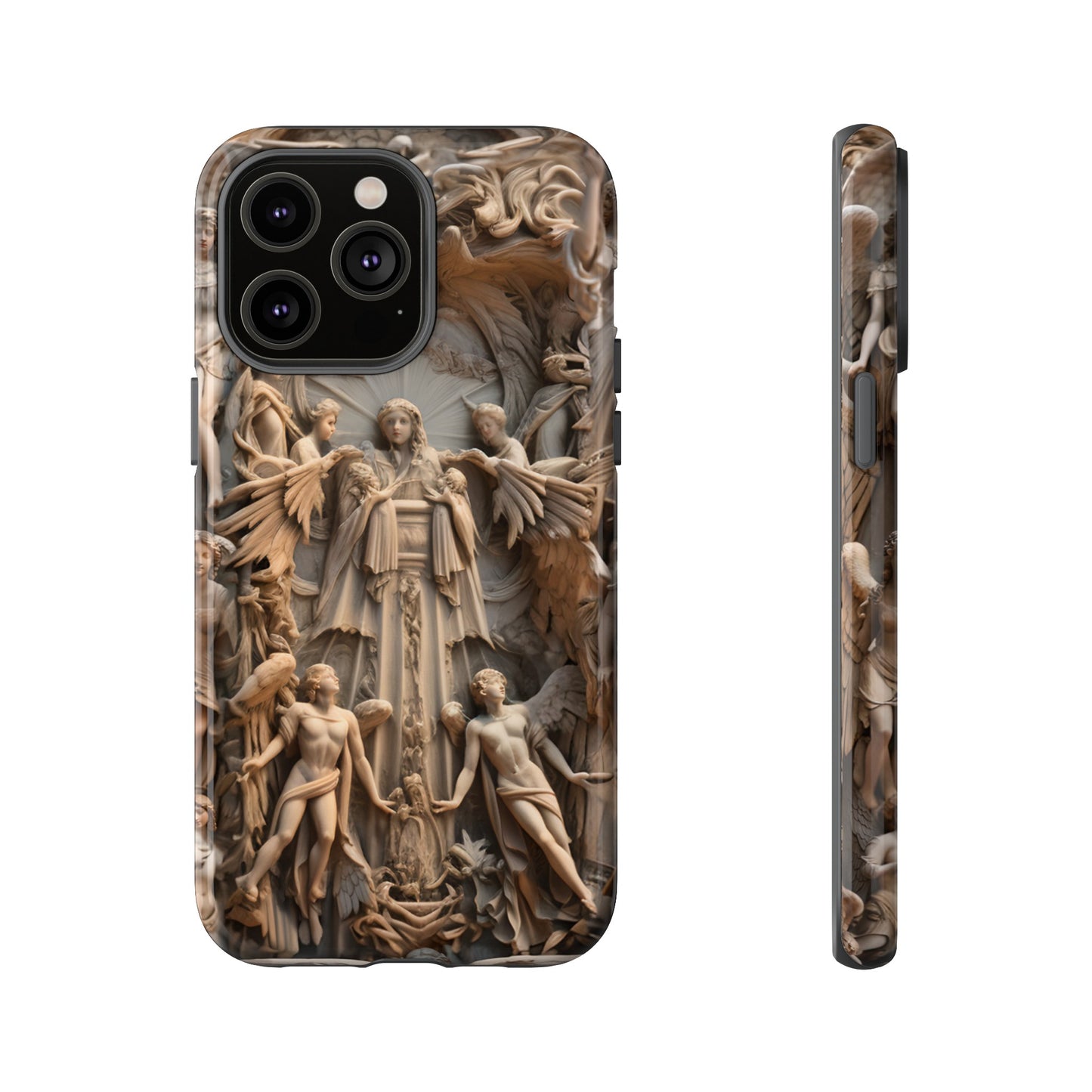 Angelic Statue Phone Case – Heavenly Gothic Marble Design for iPhone, Samsung Galaxy, and Google Pixel Devices